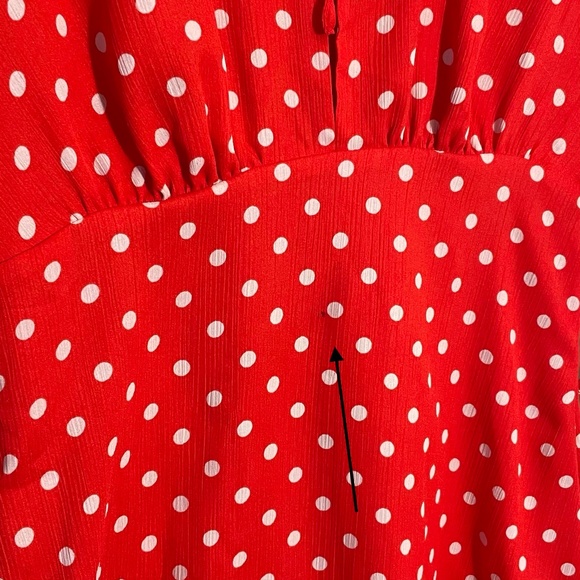 The East Order Dusty Polka Dot Mini Dress in Red - Picture 9 of 10